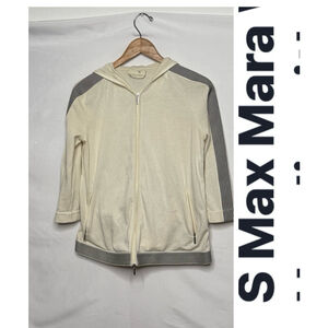 S Max Mara made in Italy zip up hooded sweatshirt jacket M